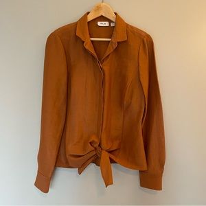 Per Se by Carlisle long sleeve blouse Tie Waist